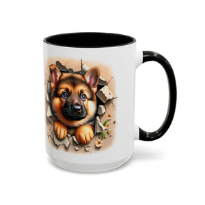 German Shepherd Accent Coffee Mug | Dog Lover Gift, Tasty Hot Beverage Cup, Pet Themed Kitchenware, Animal Adoption Cup, Unique Pet Gift
