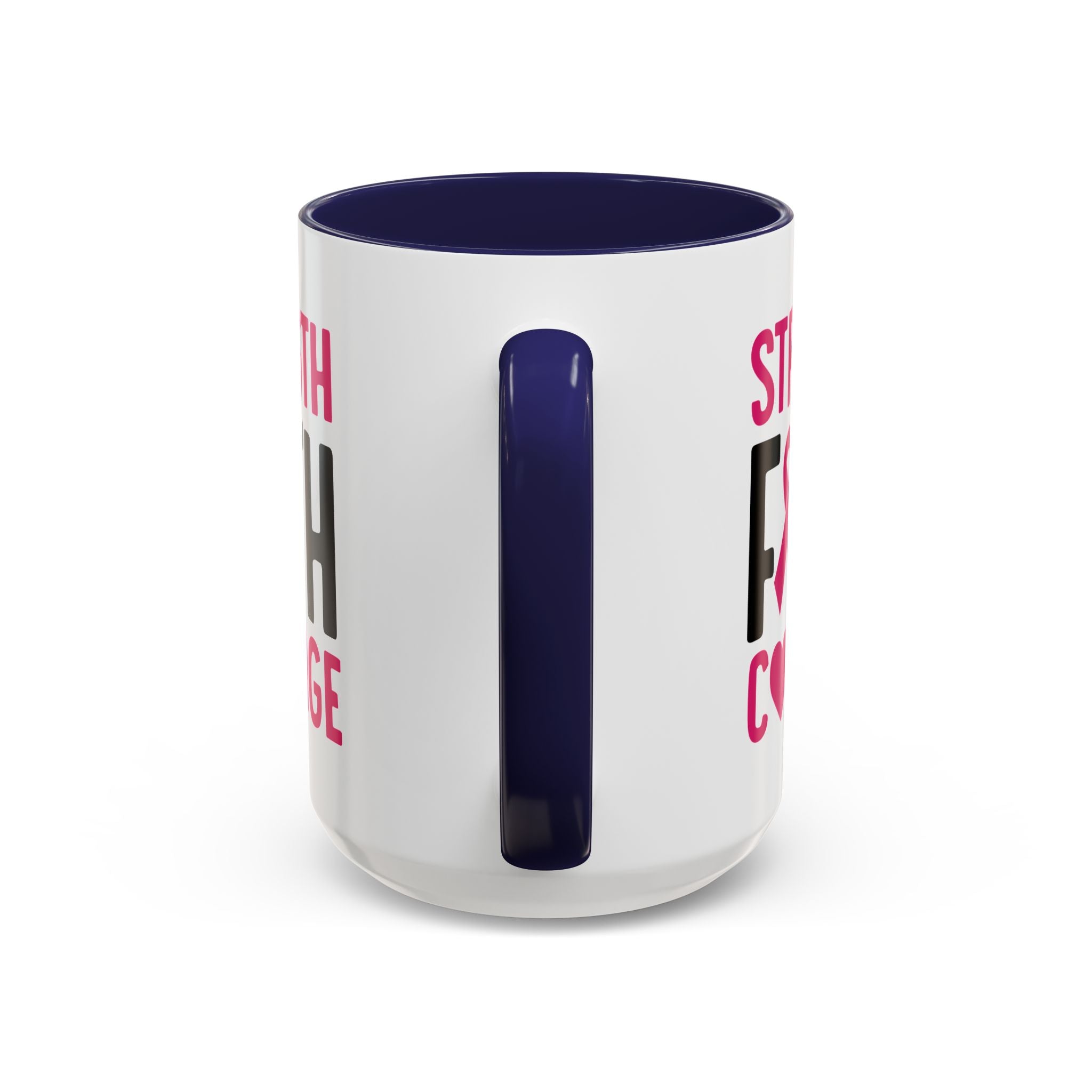 Inspirational Coffee Mug: Strength, Faith, Courage - Gift for Survivors, Awareness Events, Supportive Home Decor, Encouragement