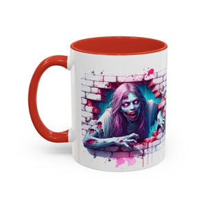 Spooky Zombie Accent Coffee Mug | Halloween Gift, Horror Decor, Unique Coffee Cup, Gothic Style, Zombie Art