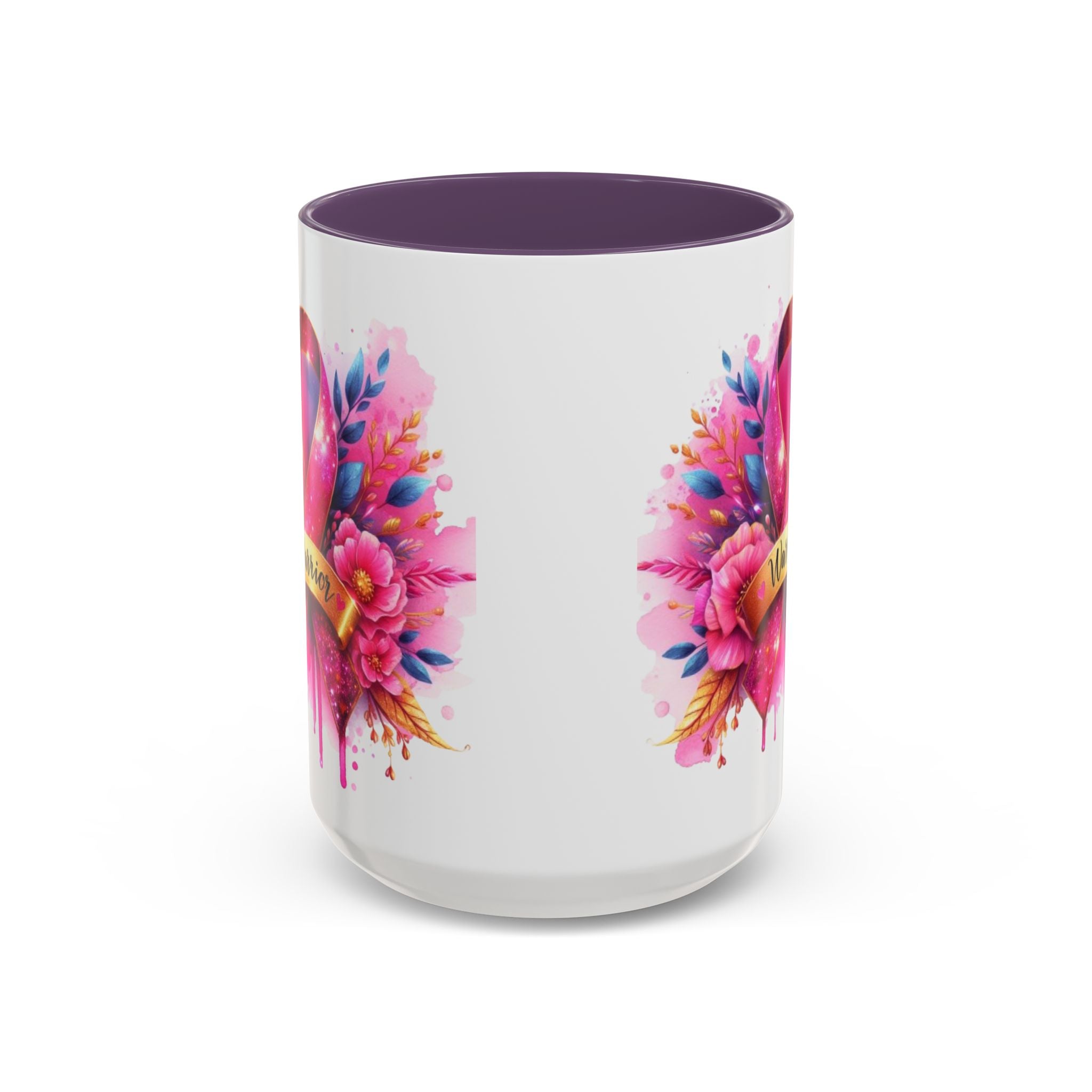 Inspirational Warrior Coffee Mug - Floral Design, Encouragement Gift, Cancer Awareness, Motivational Cup, Supportive Drinkware
