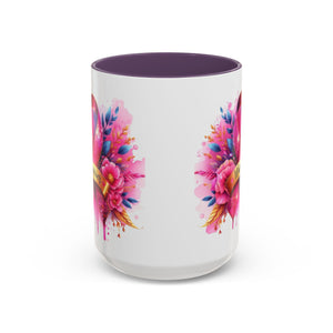 Inspirational Warrior Coffee Mug - Floral Design, Encouragement Gift, Cancer Awareness, Motivational Cup, Supportive Drinkware
