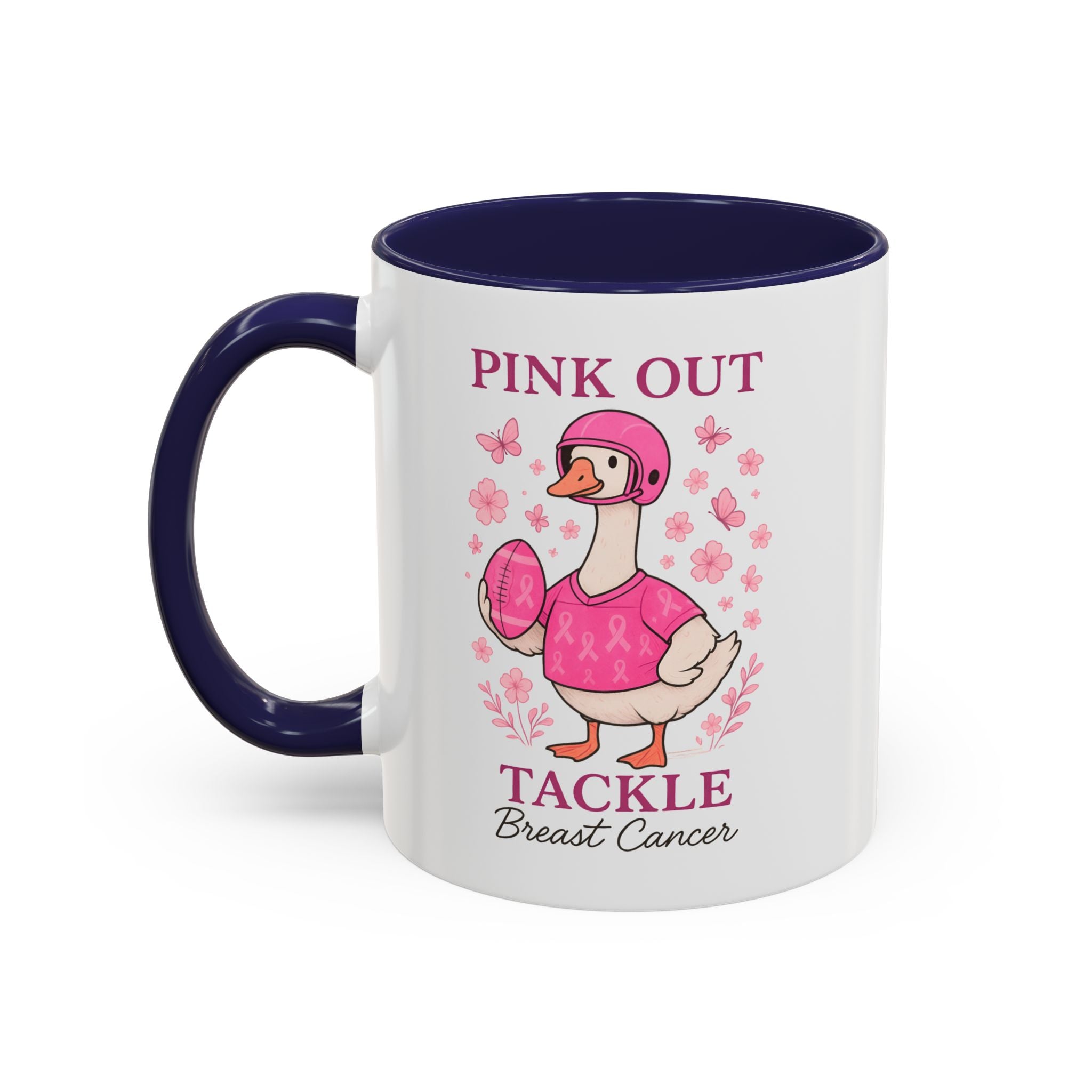 Breast Cancer Awareness Coffee Mug, Pink Out Tackle Duck Design, Supportive Gift for Fighters & Survivors, Cheerful Office Decor, [...]