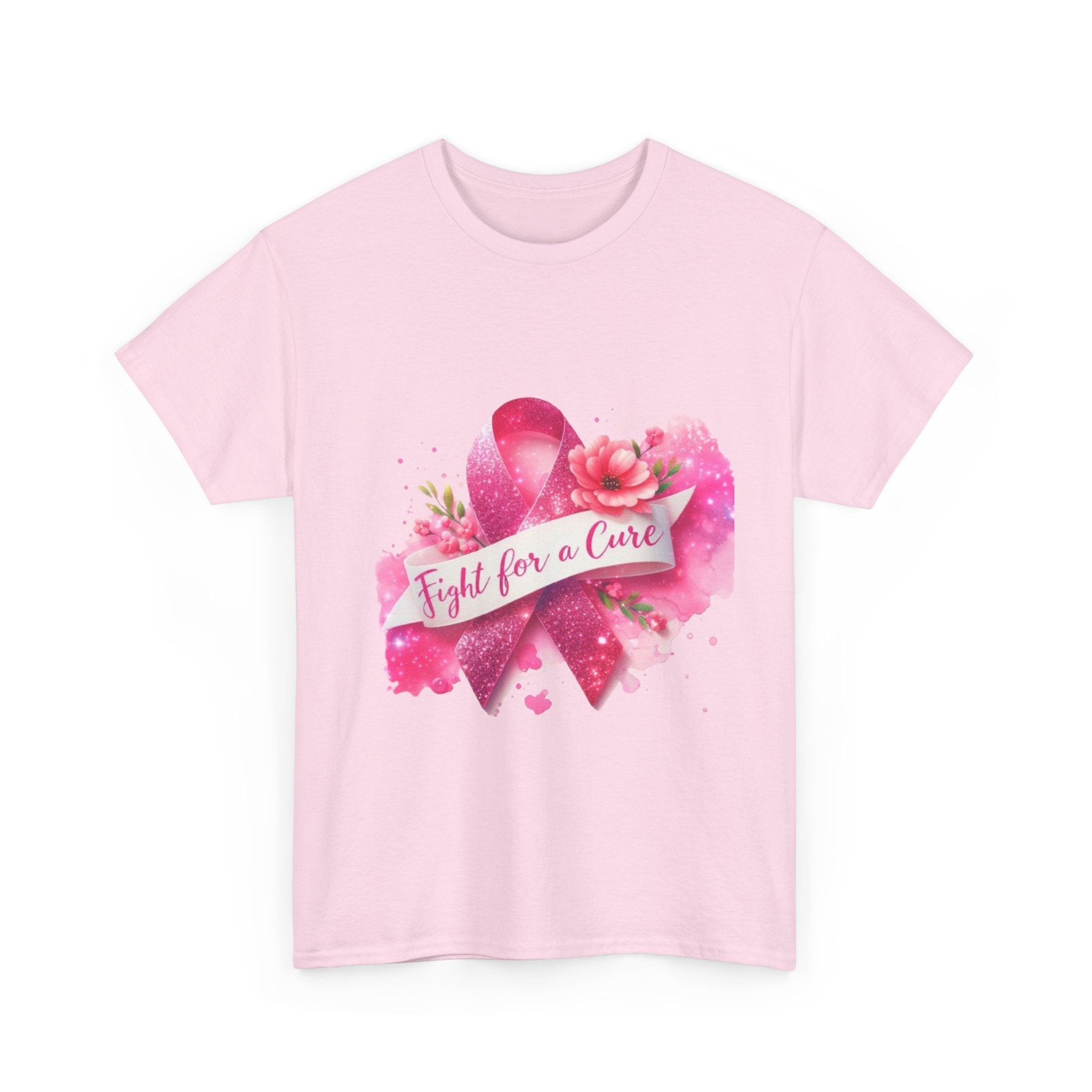 Fight for a Cure Unisex Heavy Cotton Tee | Breast Cancer Awareness Shirt, Support Tee, Gift for Her, Charity Fundraiser Tee, Pink Ribbon Tee