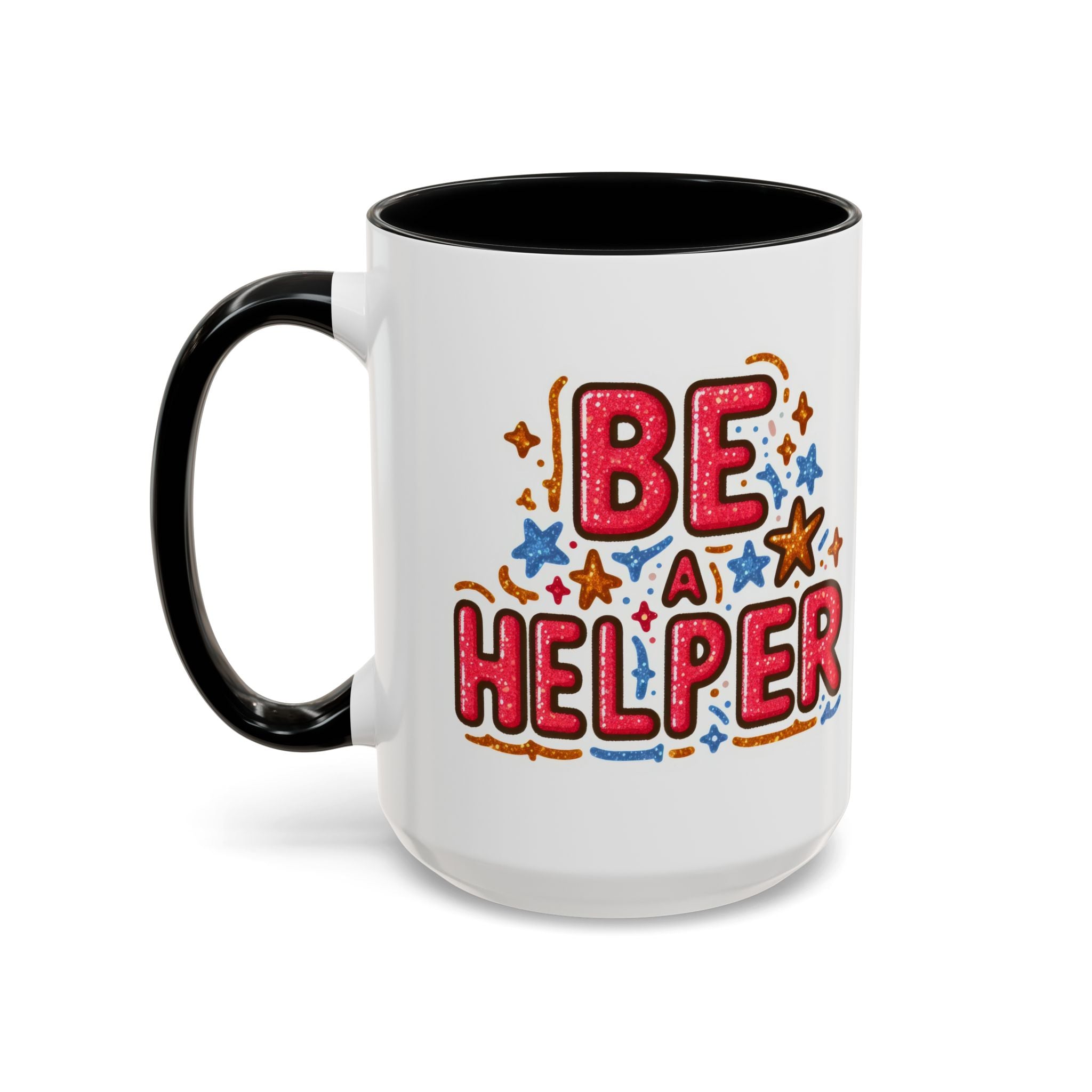 Be a Helper Accent Coffee Mug — Inspirational Teacher & Volunteer Gift (11/15oz)