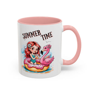 Summer Time Accent Coffee Mug - 11oz & 15oz funny cute girl floating