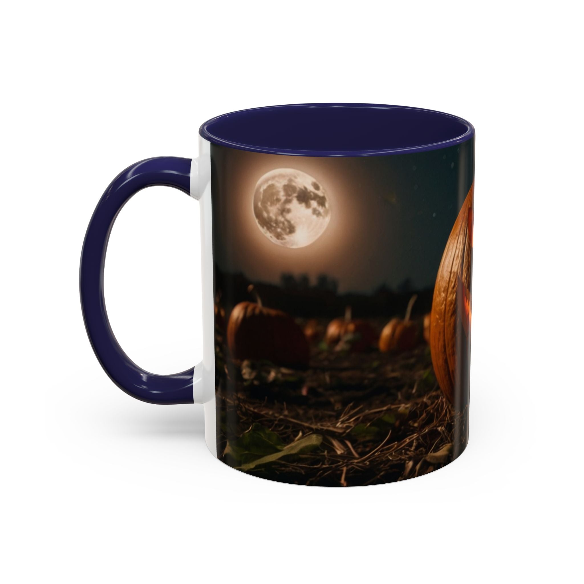 Halloween Pumpkin Accent Coffee Mug - Spooky Design for Fall Celebrations horror full moon