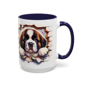 Cute Dog Breakthrough Accent Coffee Mug - Gift for Dog Lovers, Home Decor, Personalized Pet Mug, Puppy Lover's Kitchenware