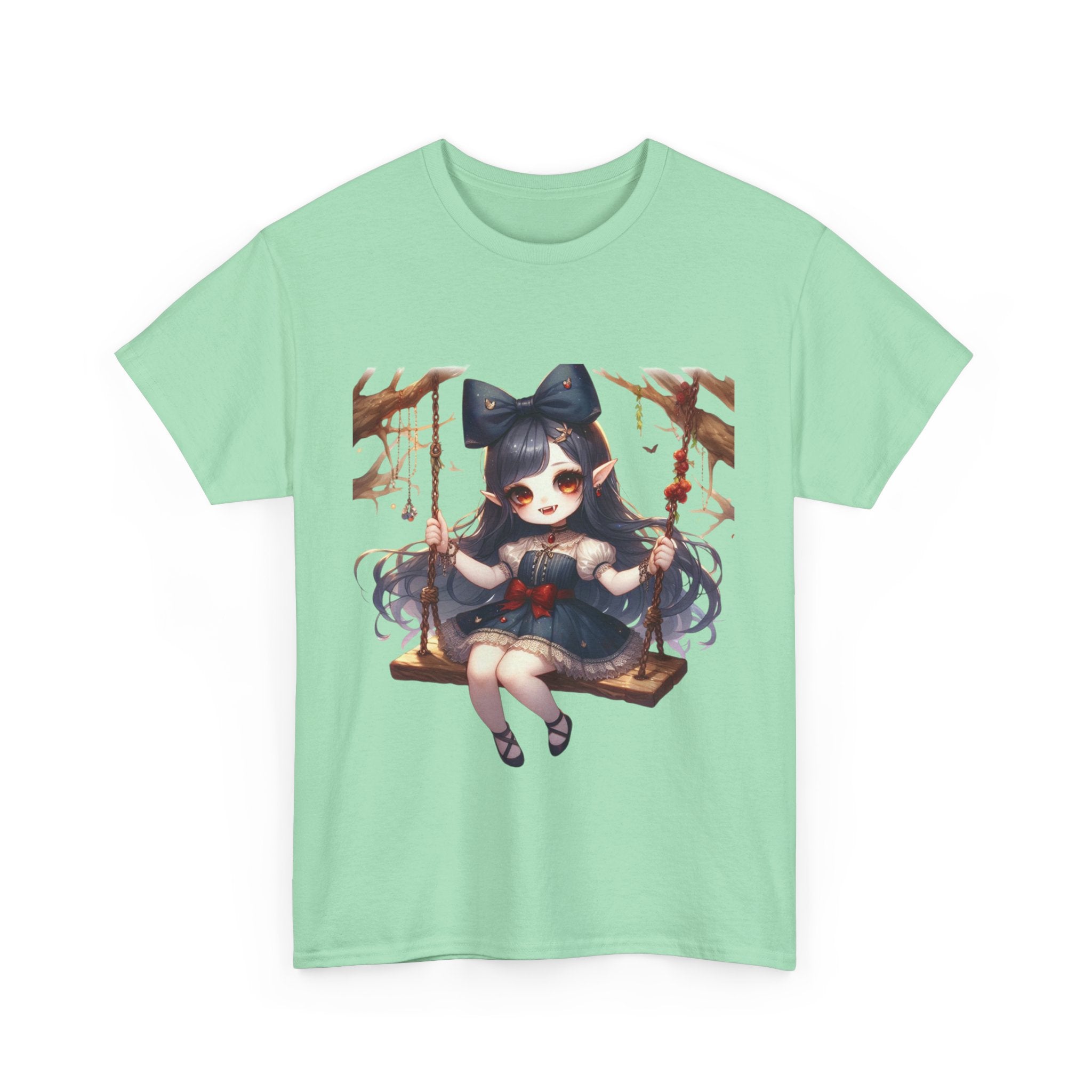 vampire girl on a swing horror Unisex Heavy Cotton Tee men women halloween #23