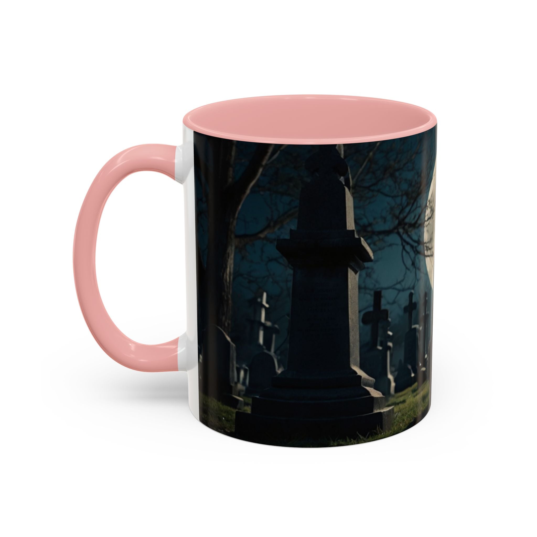 Mystical Black Cat Coffee Mug - 11oz & 15oz halloween graveyard full moon