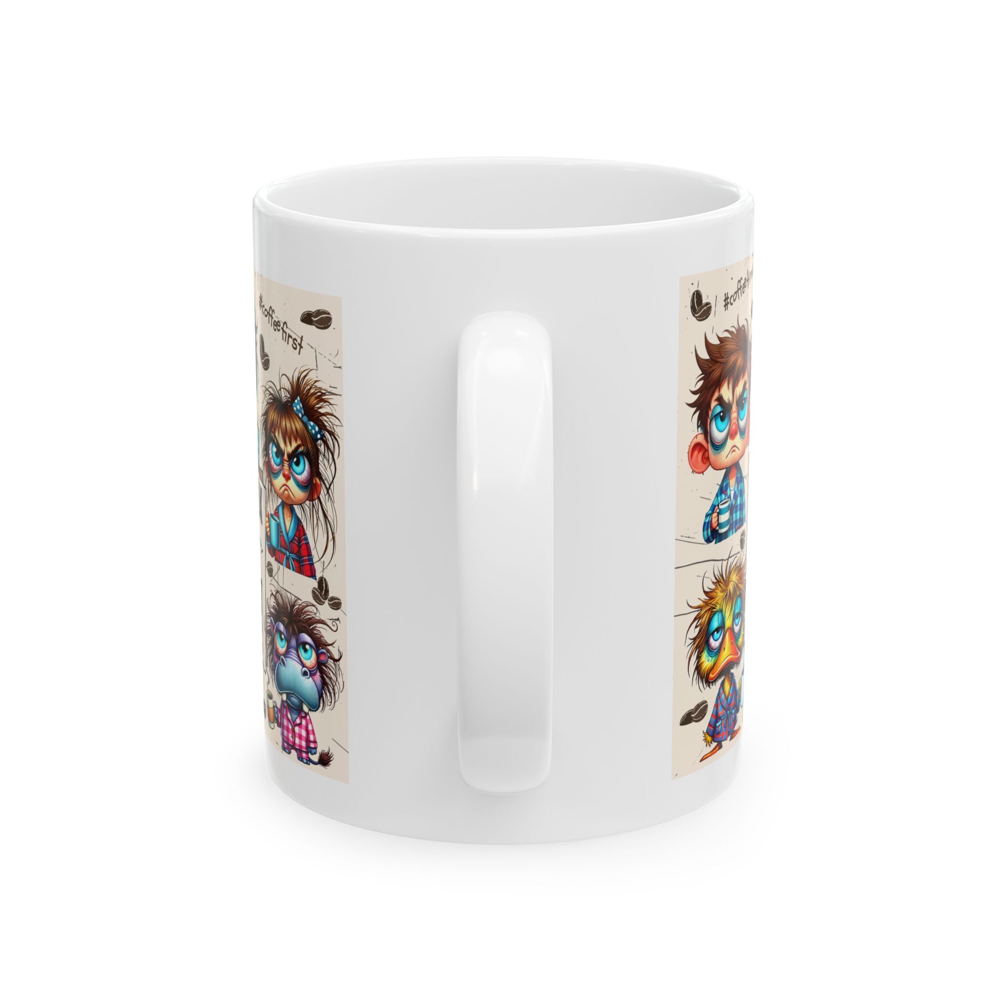 Coffee Lovers Ceramic Mug - Funny Cartoon Design | Perfect Gift for Coffee Enthusiasts, Home Office, Any Holiday