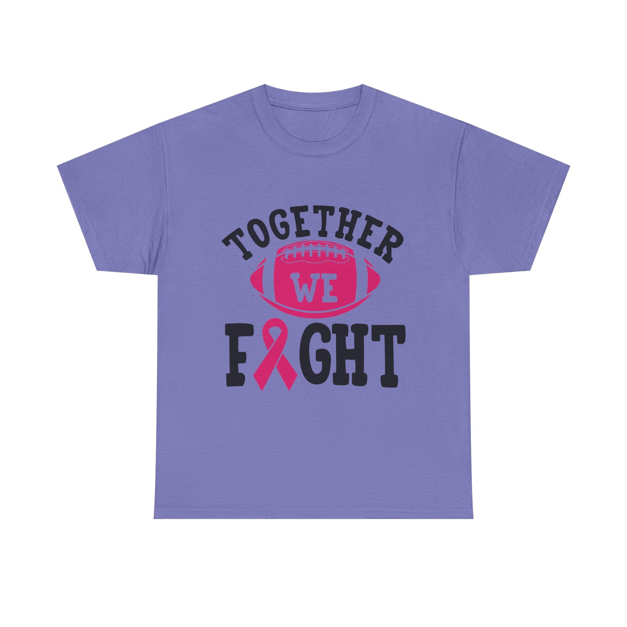 Together We Fight Football Tee, Awareness T-Shirt, Breast Cancer Support Shirt, Unisex Cotton Tee, Game Day Apparel, Gift for Him/Her