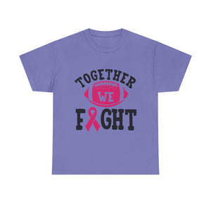 Together We Fight Football Tee, Awareness T-Shirt, Breast Cancer Support Shirt, Unisex Cotton Tee, Game Day Apparel, Gift for Him/Her