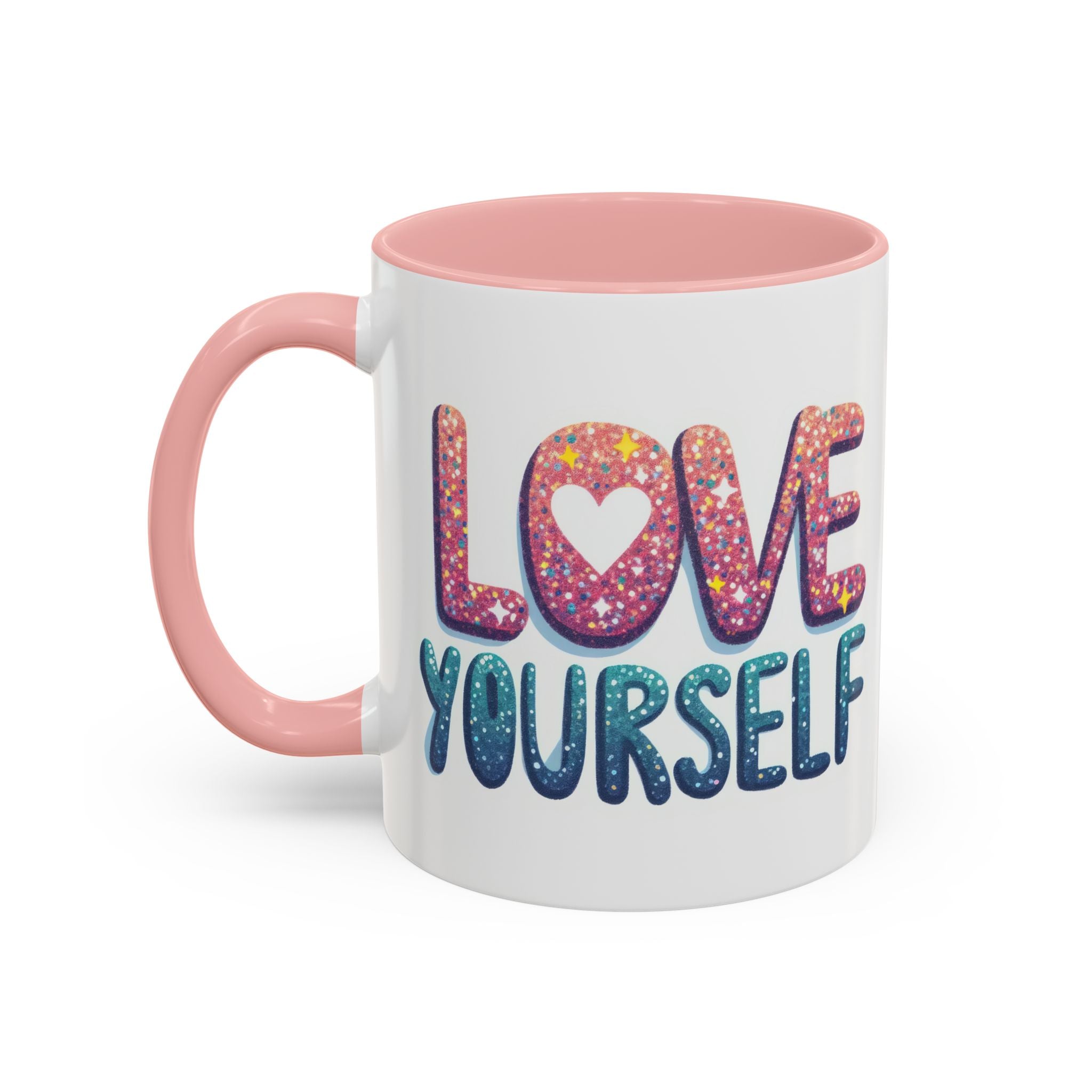 Love Yourself Accent Coffee Mug — Inspirational Self-Love Ceramic Mug (11/15oz)