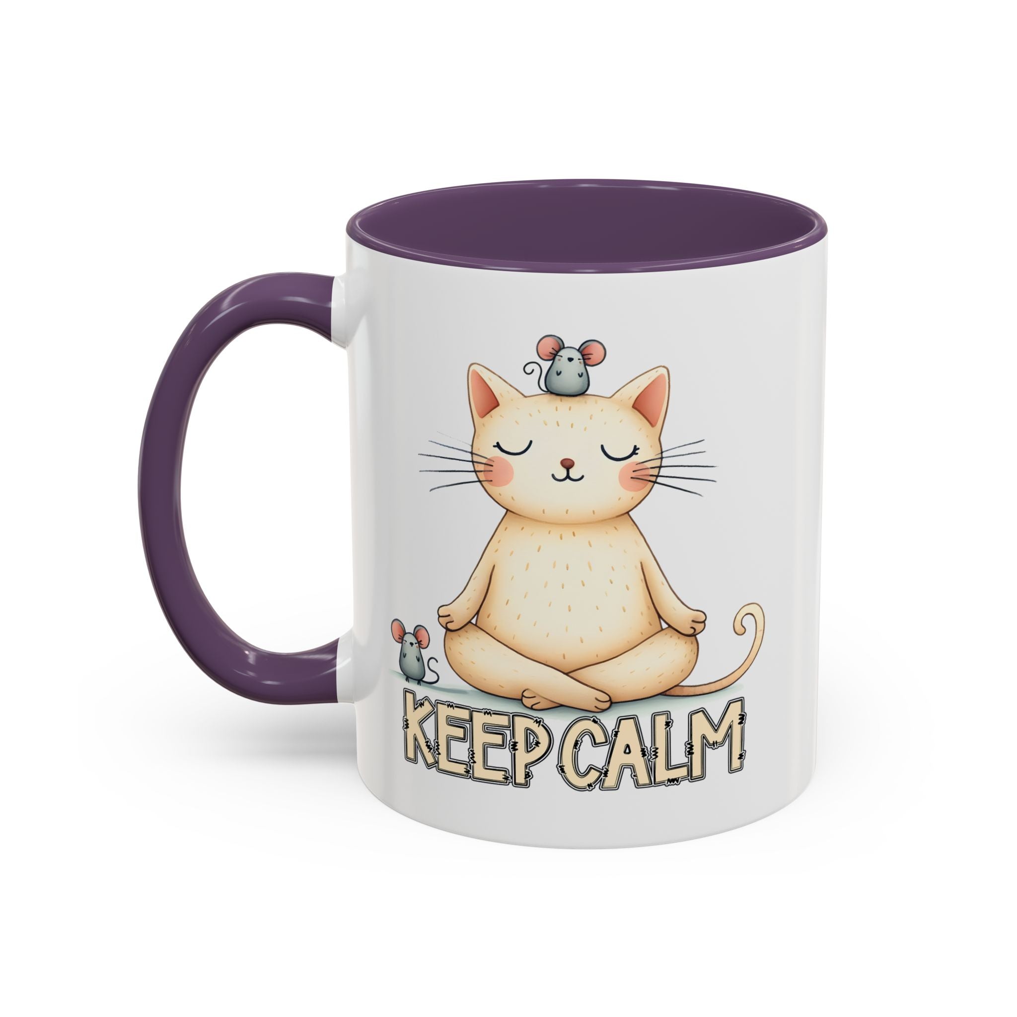 Serene Cat Coffee Mug, Funny Pet Lover's Gift, Cute Keepsake for Relaxation, Relaxing Drinkware, Quirky Home Decor