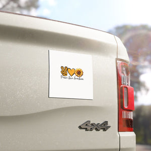 peace love sunshine Car Magnets
