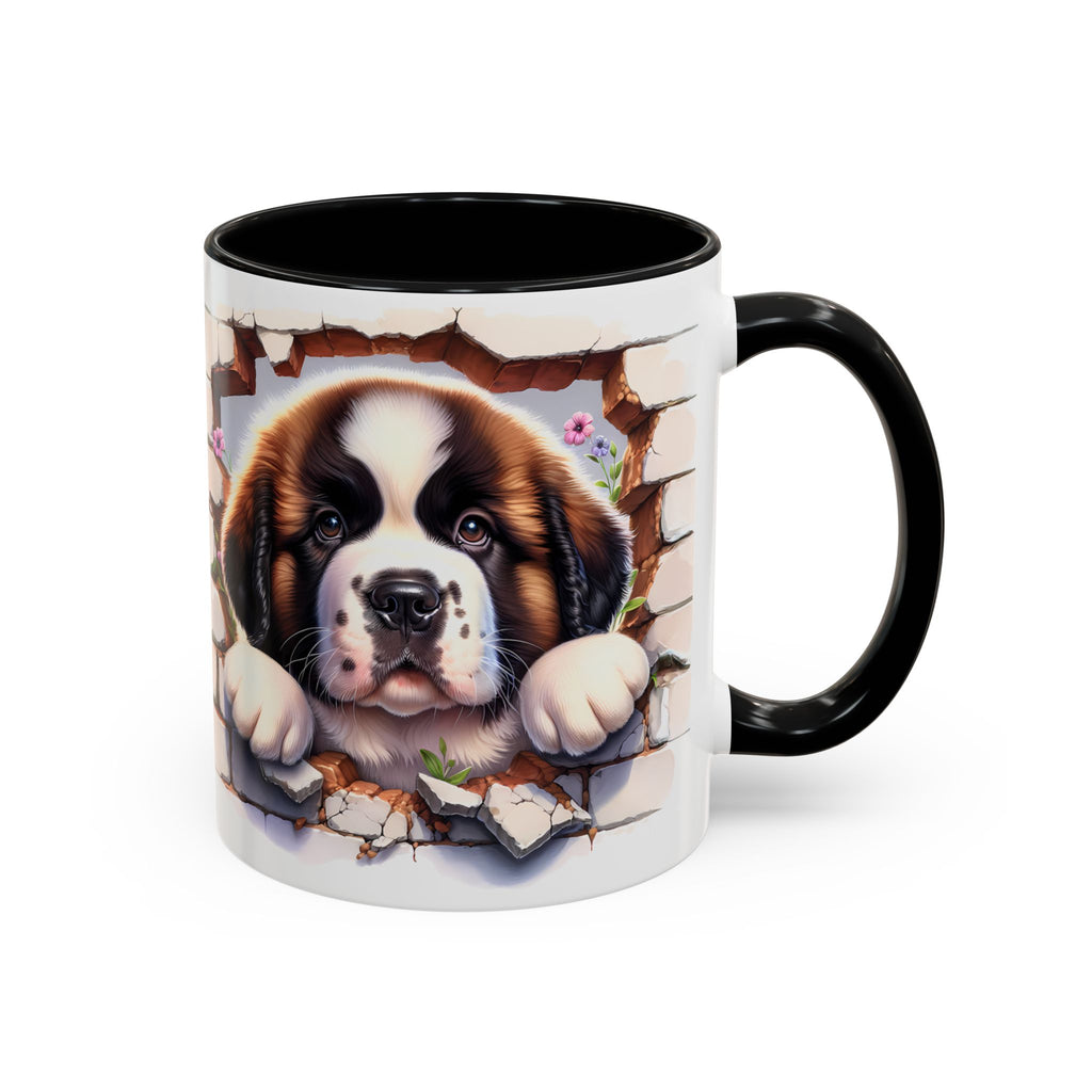 Cute Dog Breakthrough Accent Coffee Mug - Gift for Dog Lovers, Home Decor, Personalized Pet Mug, Puppy Lover's Kitchenware
