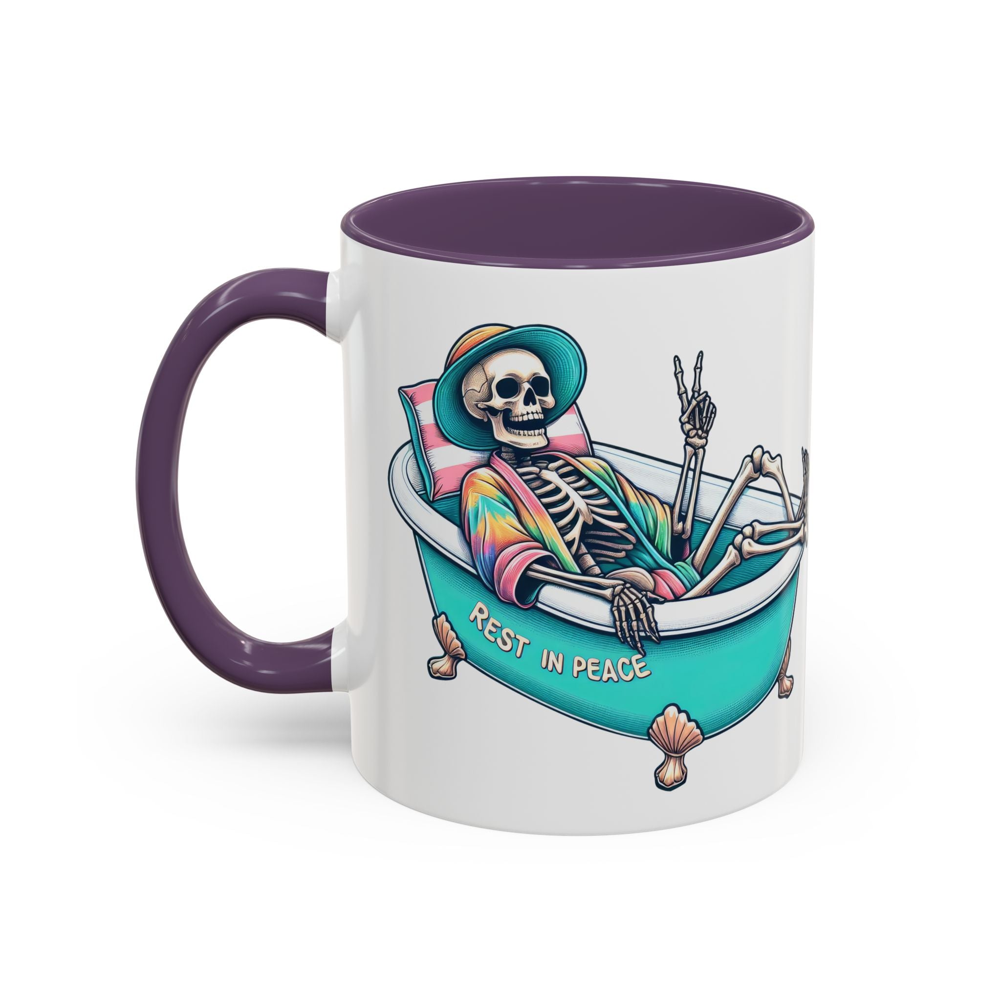 Rest in Peace Skeleton Coffee Mug - Fun Halloween Gift, Unique Home Decor, Hilarious Office Cup, Quirky Birthday Present, Spooky