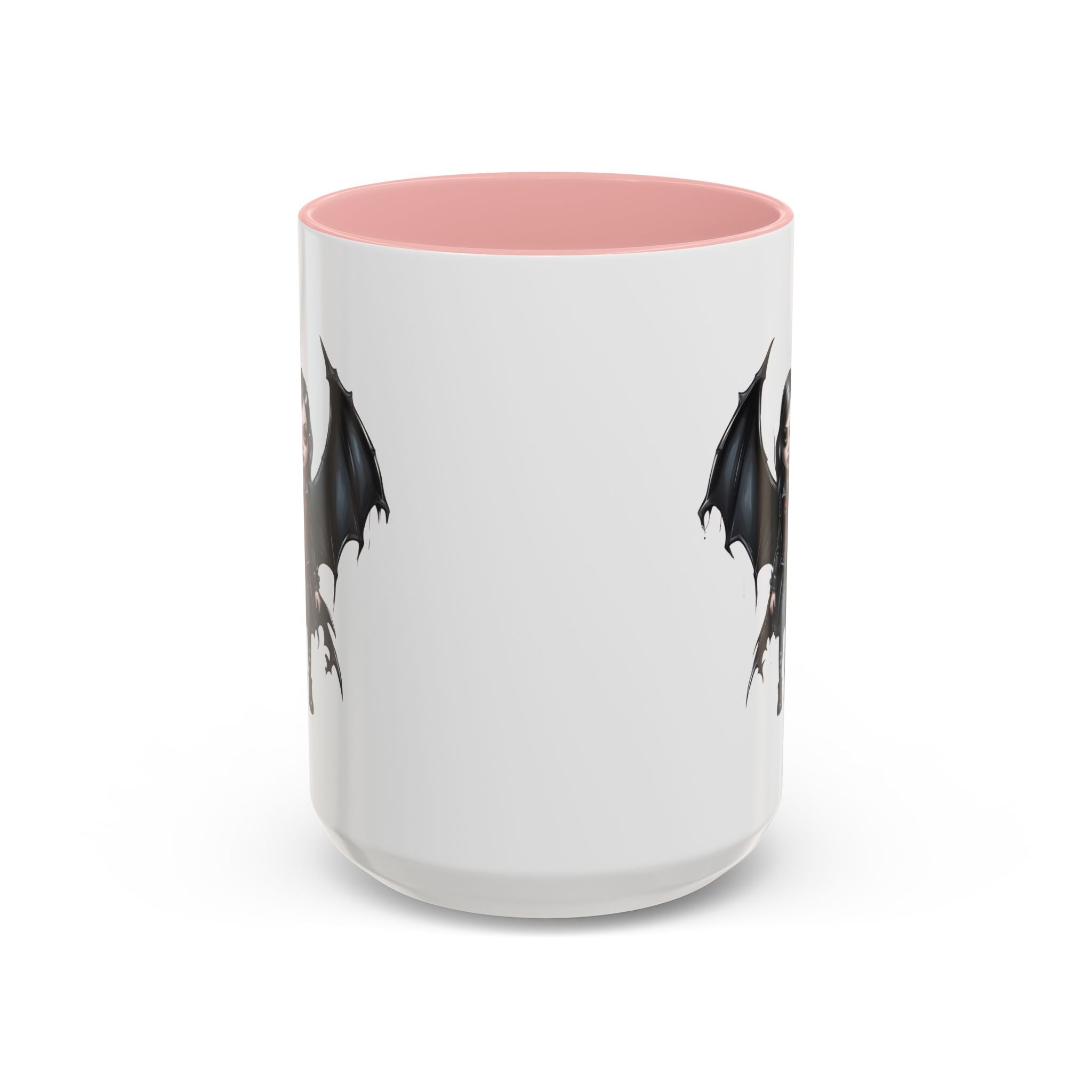 Gothic vampire girl with bat wings horror art Accent Coffee Mug (11, 15oz) vamp18