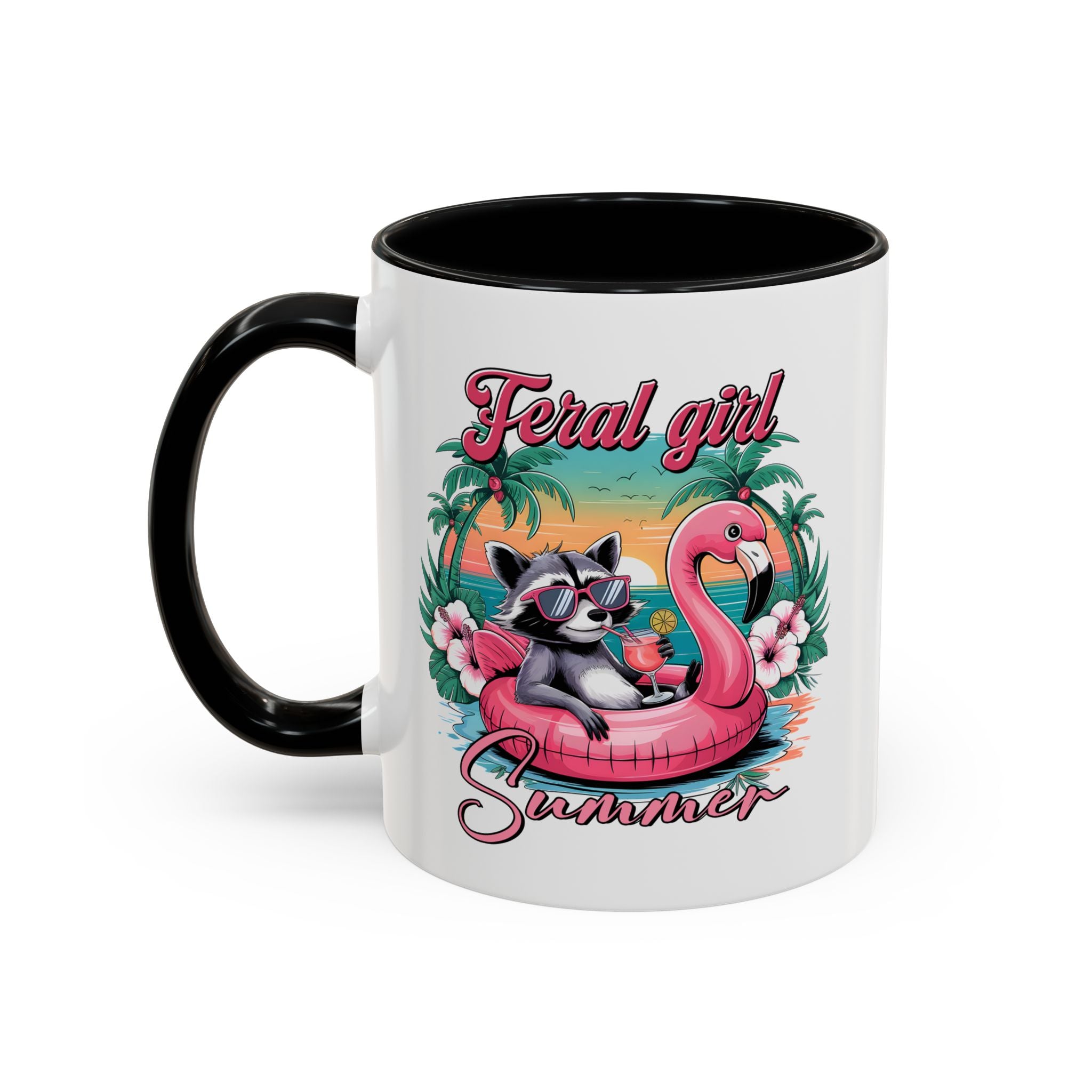 Feral Girl Summer Coffee Mug - Accent Design for Animal Lovers