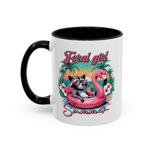 Feral Girl Summer Coffee Mug - Accent Design for Animal Lovers