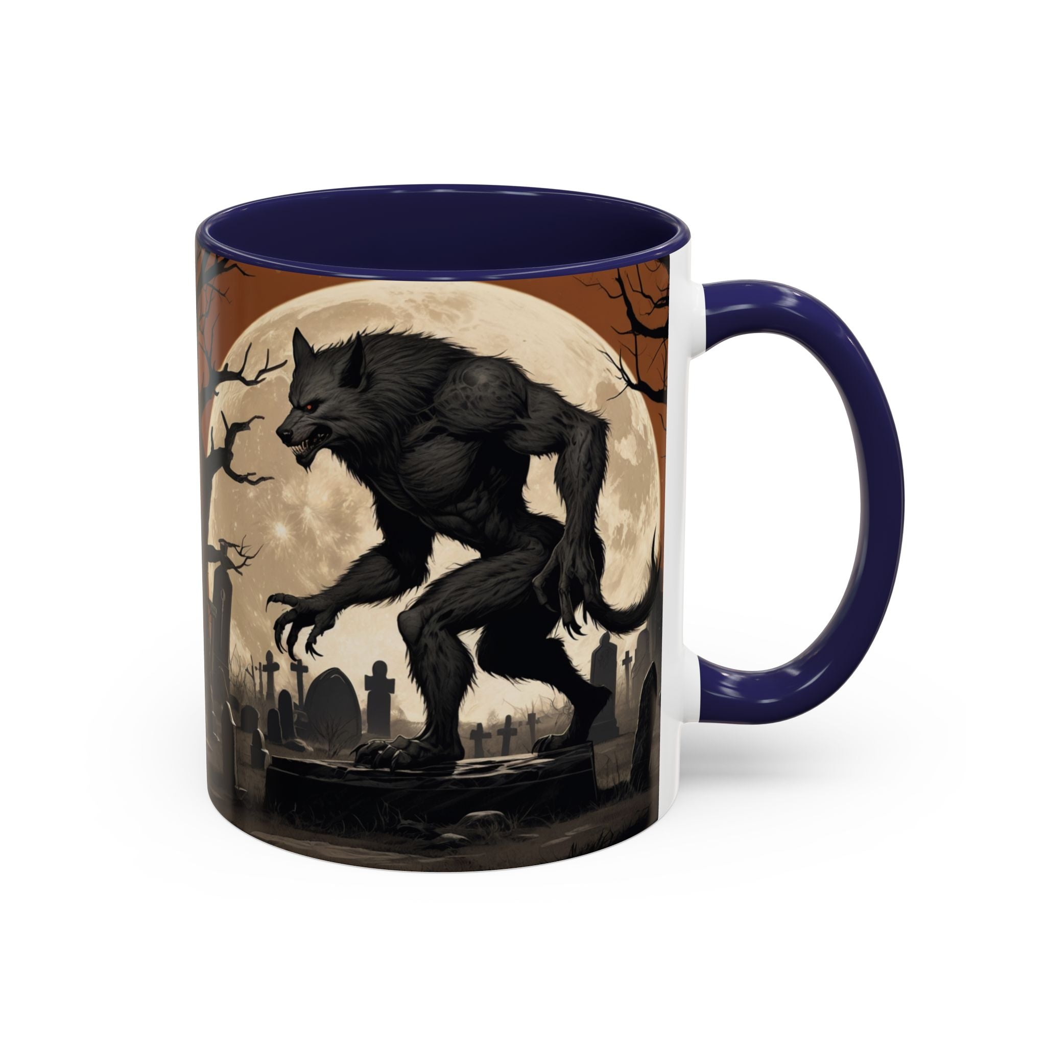 Werewolf Moon Coffee Mug — Gothic Graveyard Accent Mug fantasy horror