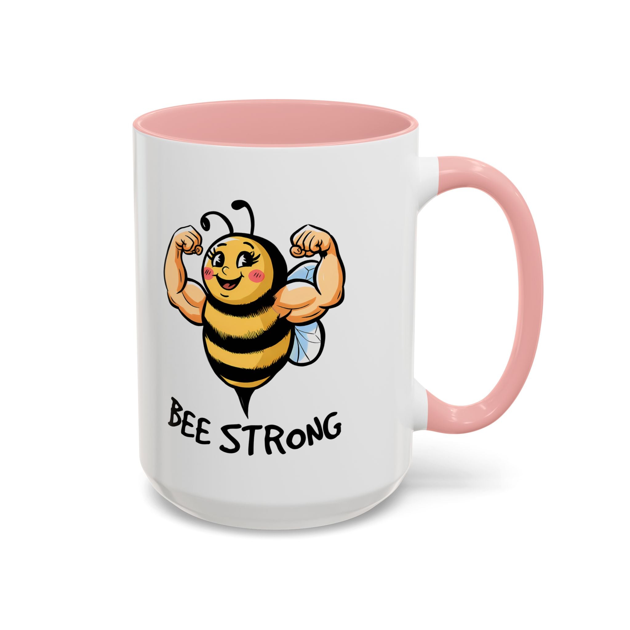 Bee Strong Accent Coffee Mug - Motivational Mug for Strength and mental health