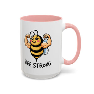 Bee Strong Accent Coffee Mug - Motivational Mug for Strength and mental health