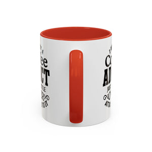 Coffee Addict Mug, Funny Coffee Lover Gift, Black Accent Mug, Warm Beverage Cup, Office Humor Drinkware