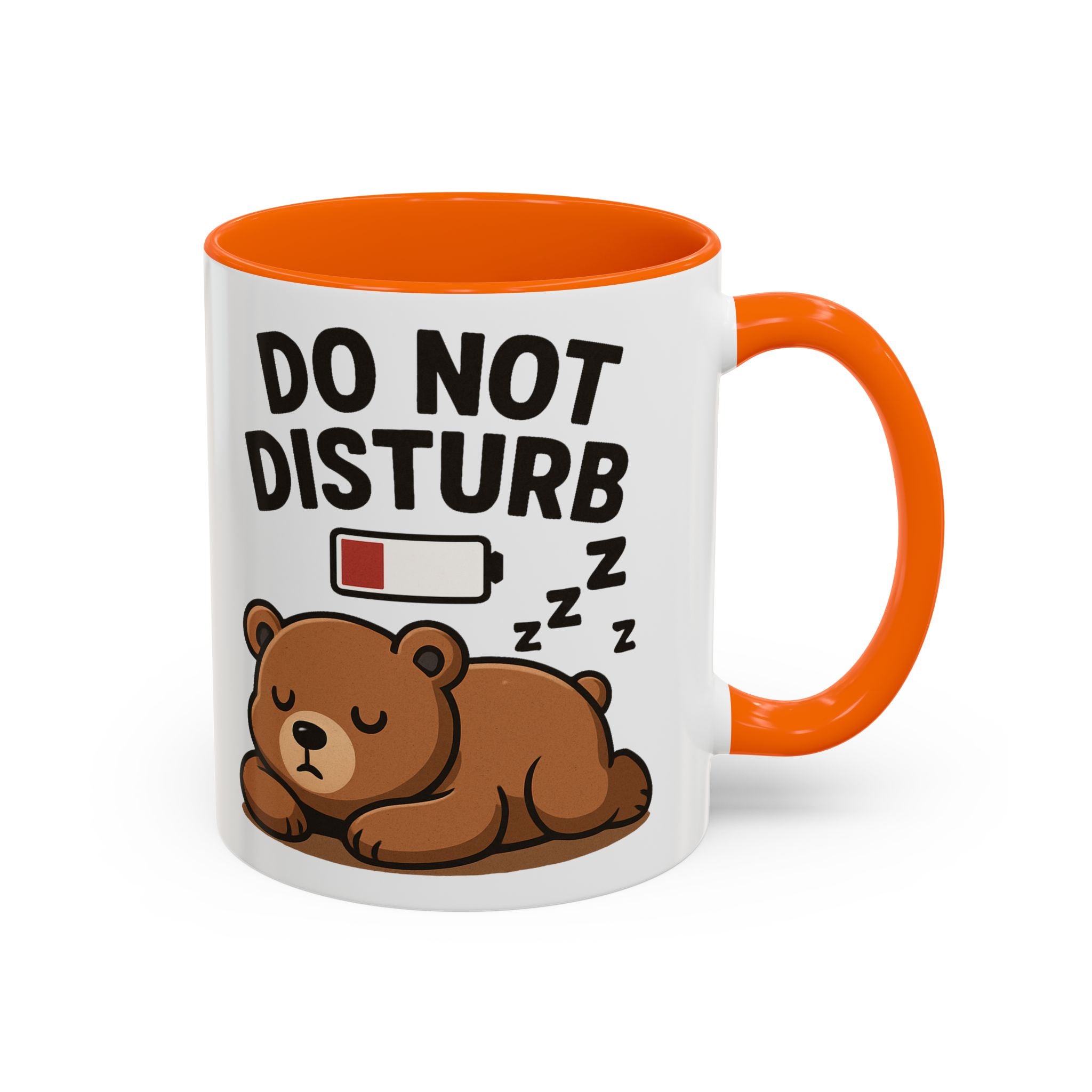 Do Not Disturb Bear Coffee Mug – Low Battery Cute Sleeping Bear Accent Mug (11/15oz)