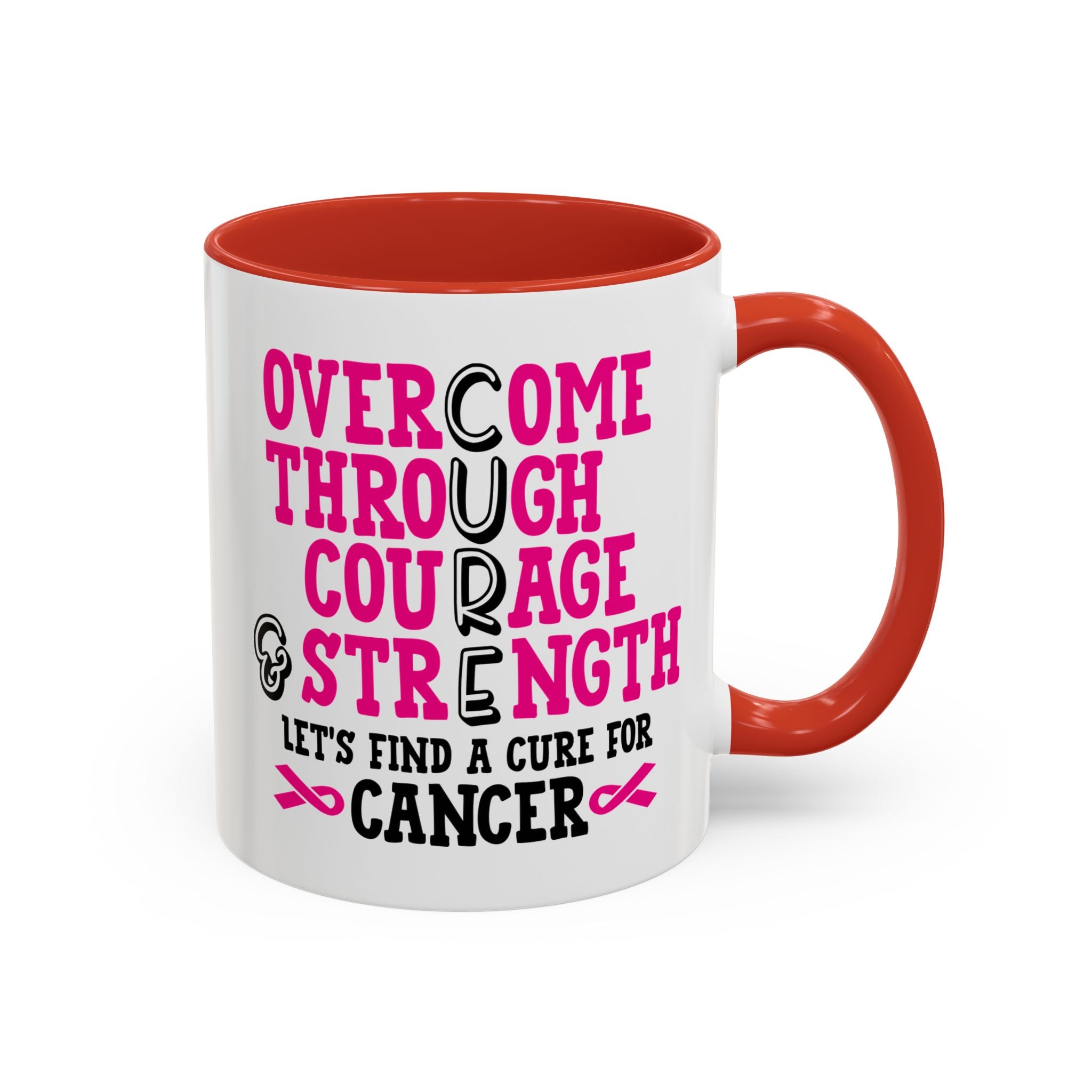 Inspirational Coffee Mug for Cancer Awareness, Gift for Supporters, Fundraising Mug for Breast Cancer, Motivational, 11oz, 15oz