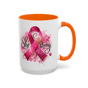 Empowering Pink Ribbon Coffee Mug - Gift for Survivors, Breast Cancer Awareness, Motivational Mug, Inspirational Drinkware, Self-Care Gift
