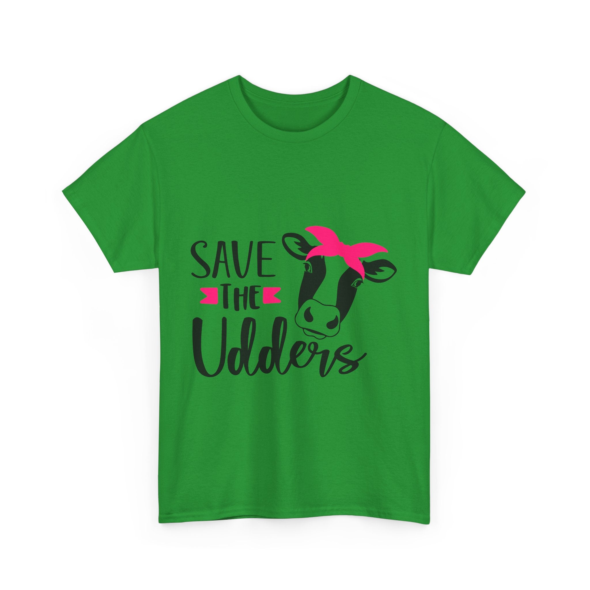 cancer awareness Save the Udders Unisex Heavy Cotton Tee, Fun Cow Tee,  Animal Lover Gift, Casual Tee, Eco-Friendly Apparel