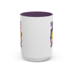Smile Stay Accent Coffee Mug - Vibrant Floral Design for Positive Vibes