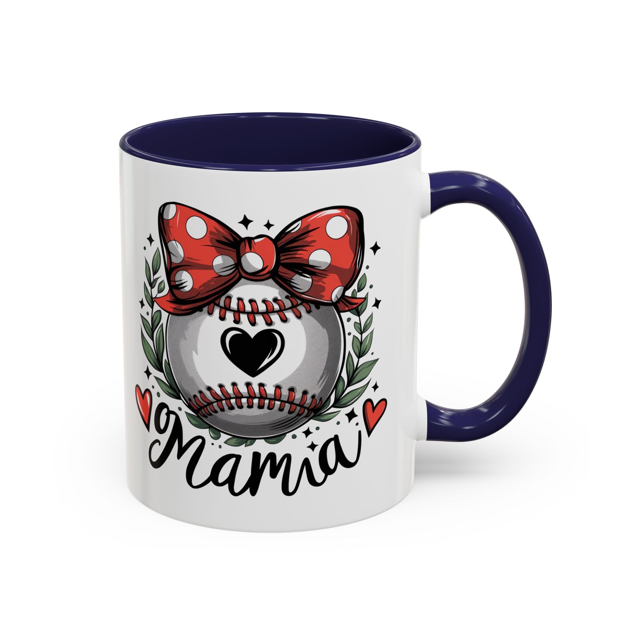Mama's Accent Coffee Mug | Baseball & Heart Design | Gift for Mom, Mother's Day, Birthday, Coffee Lovers, Baseball Fans