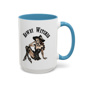Howdy Witches Coffee Mug - Spooky Halloween Mug, Gift for Witches, Witchy Decor, Gothic Coffee Cup, Skeleton Design