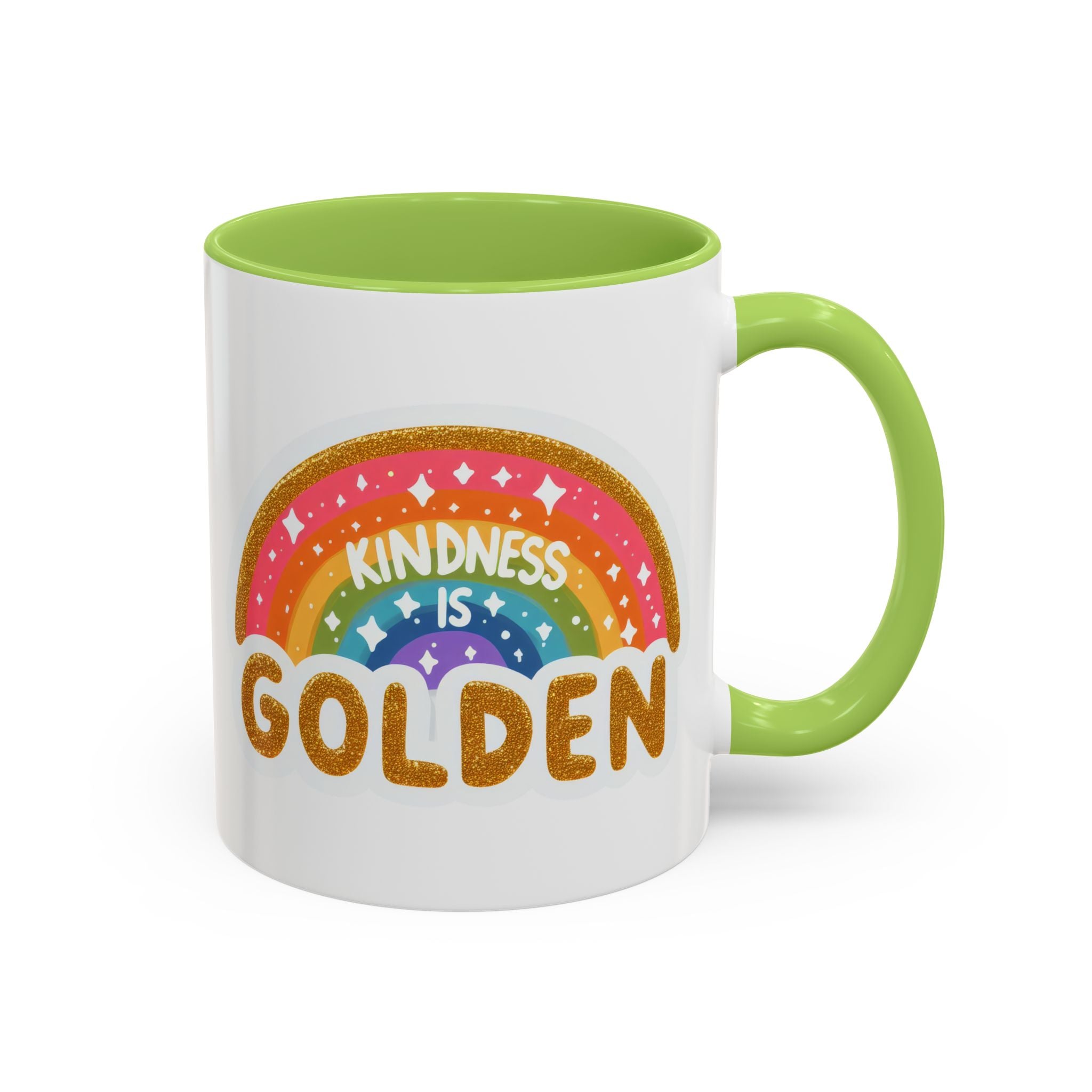 Kindness Is Golden Rainbow Accent Coffee Mug (11/15oz)