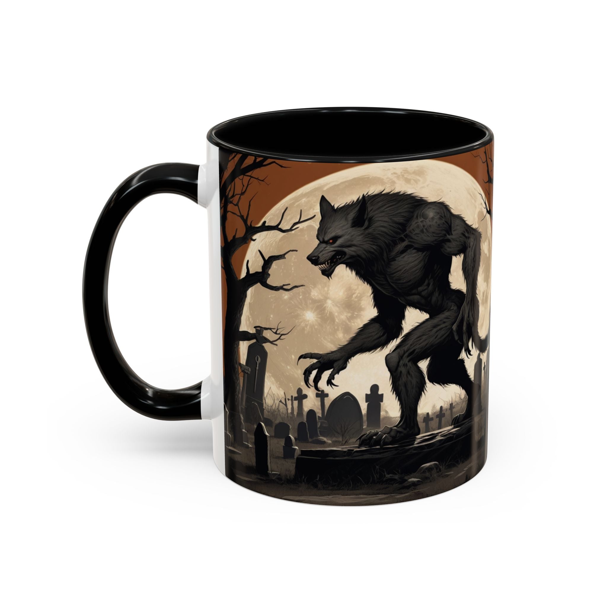 Werewolf Moon Coffee Mug — Gothic Graveyard Accent Mug fantasy horror