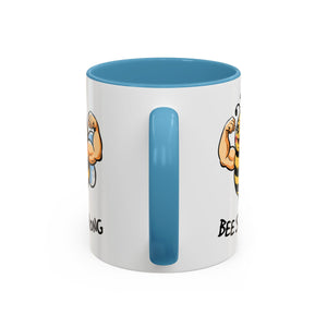 Bee Strong Accent Coffee Mug - Motivational Mug for Strength and mental health