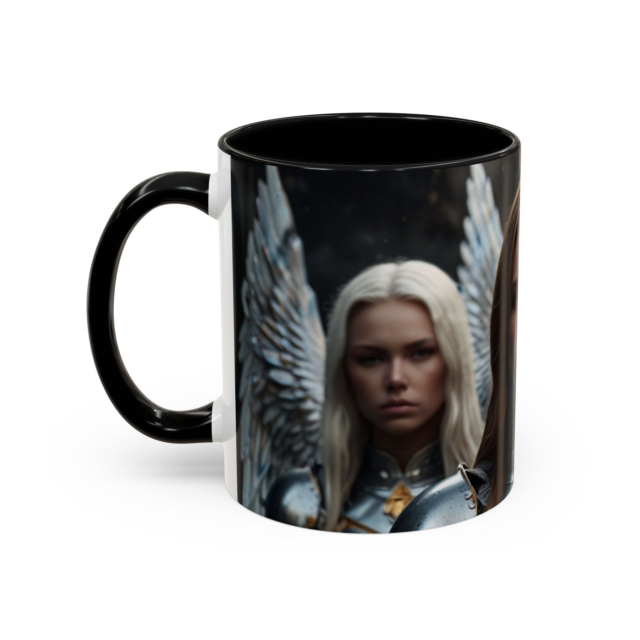Warrior Angel Accent Coffee Mug - 11 or 15oz Ceramic Mug for Fantasy Lovers