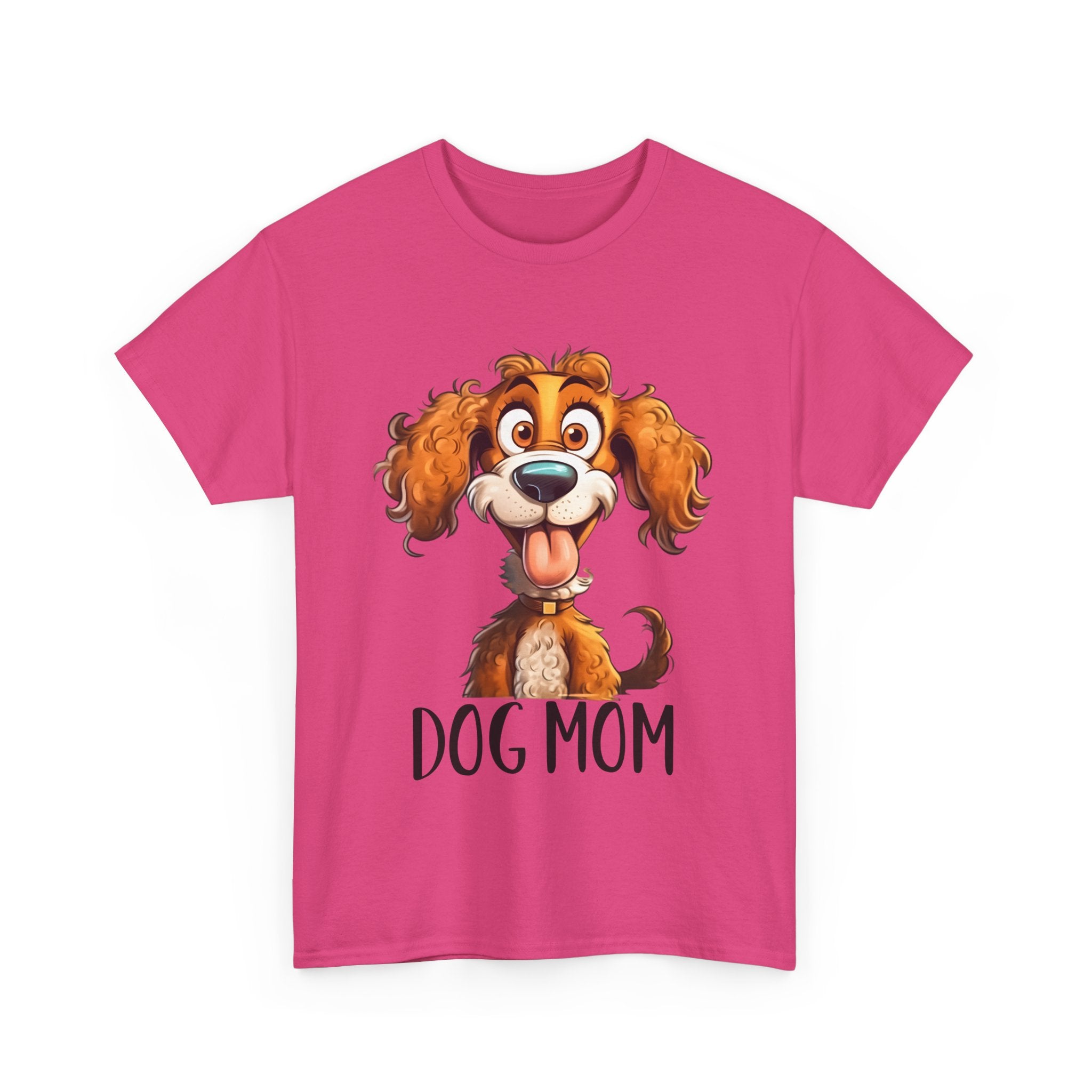 Dog Mom Unisex Heavy Cotton Tee, Pet Lover Shirt, Gift for Dog Lovers, Animal T-Shirt, Cute Dog Graphic Tee