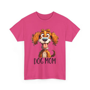 Dog Mom Unisex Heavy Cotton Tee, Pet Lover Shirt, Gift for Dog Lovers, Animal T-Shirt, Cute Dog Graphic Tee
