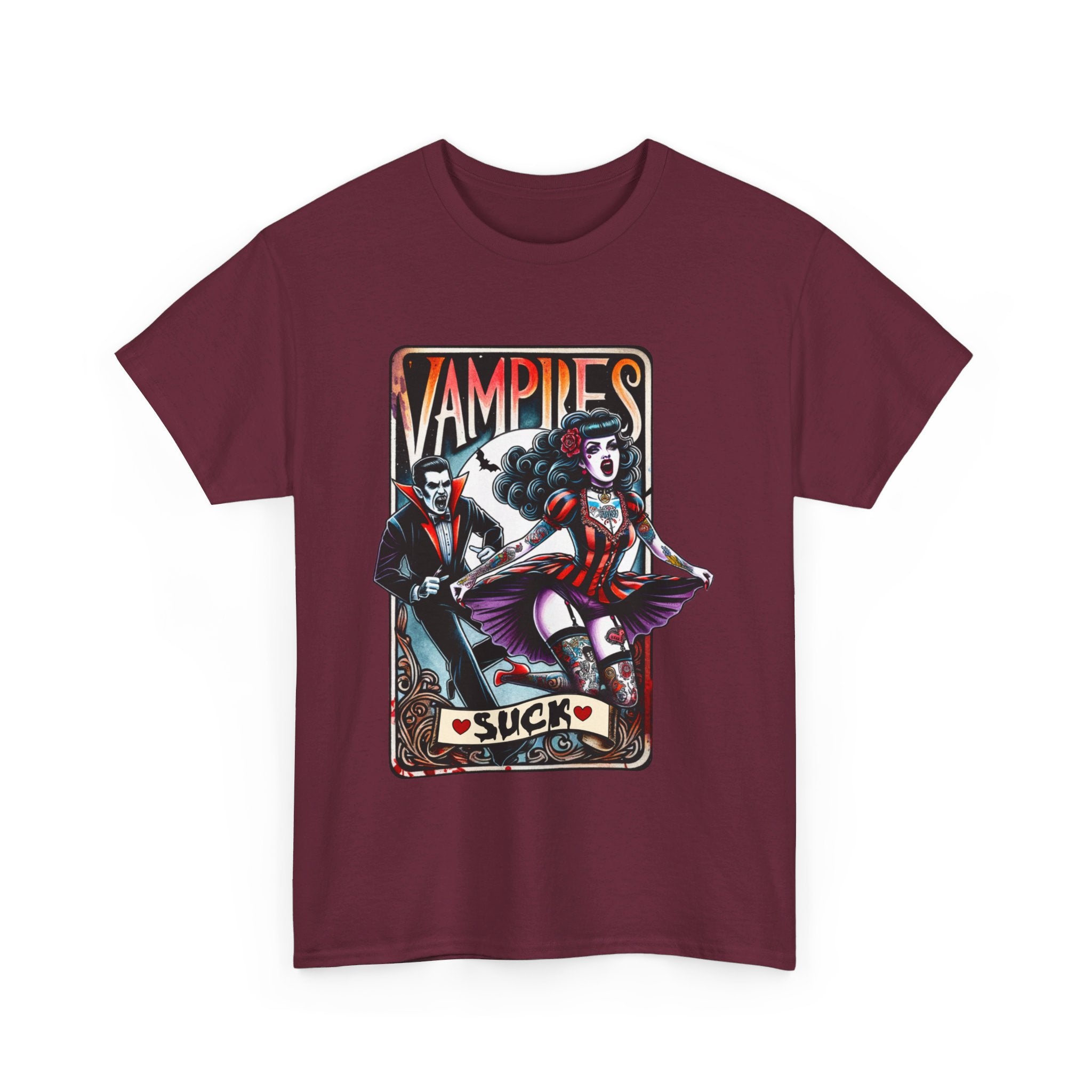 vampires suck horror art Unisex Heavy Cotton Tee men women