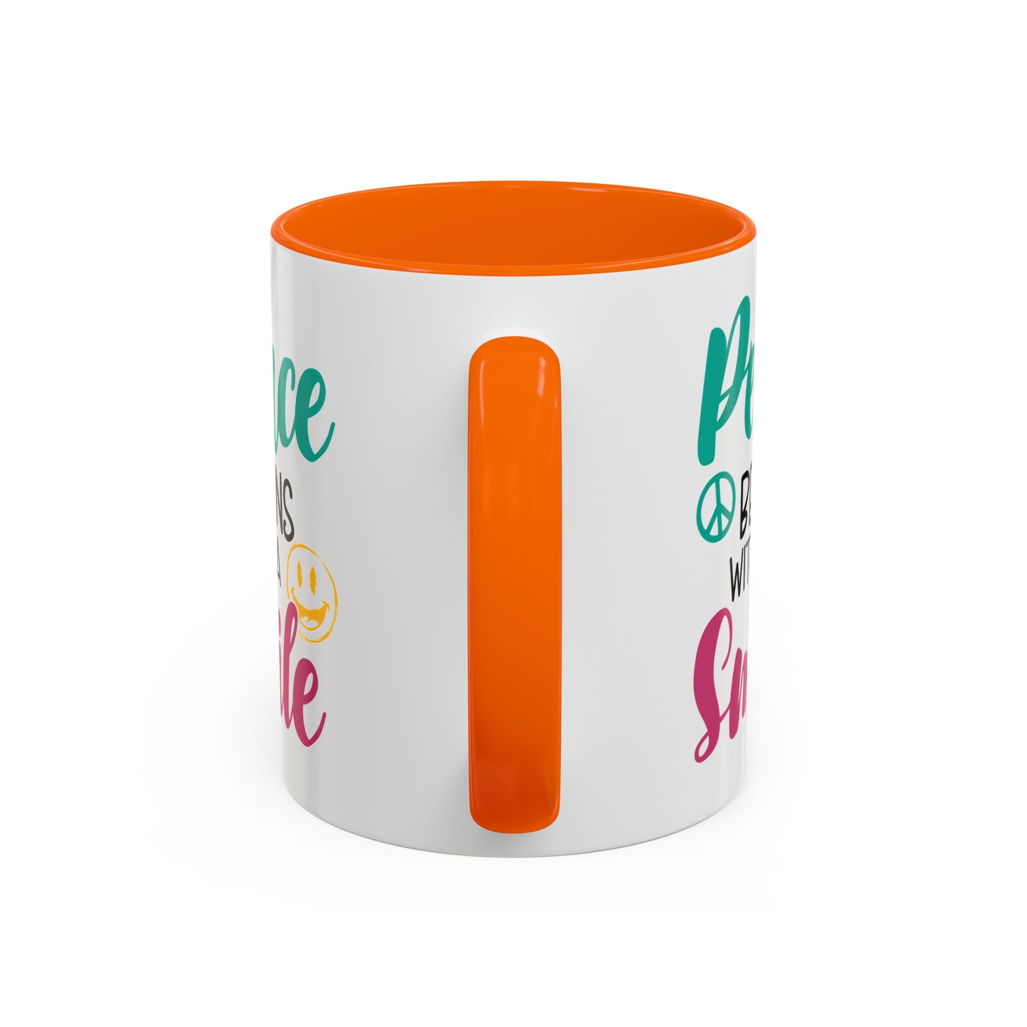 Inspirational Peace Coffee Mug - "Peace Begins with a Smile" - 11oz & 15oz