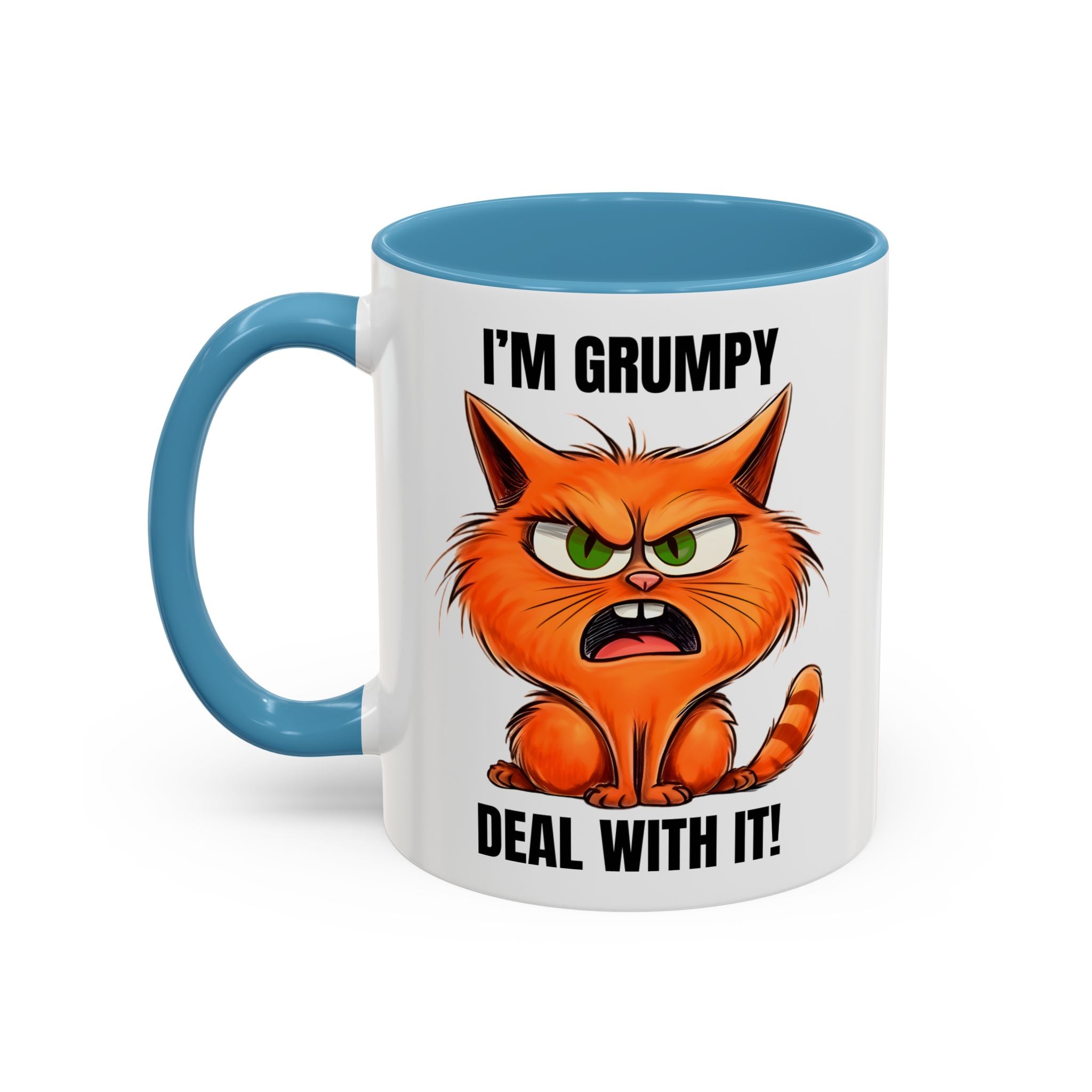 I'm Grumpy Cat Accent Coffee Mug – Funny Cat Gift, 'Deal With It' 11/15oz