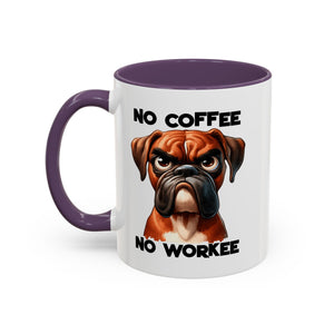 Boxer Dog Coffee Mug - No Coffee No Workee, Funny Dog Lover Gift, Pet Owner Tea Cup, Animal Lover Kitchen Decor, Boxer Mom Mug