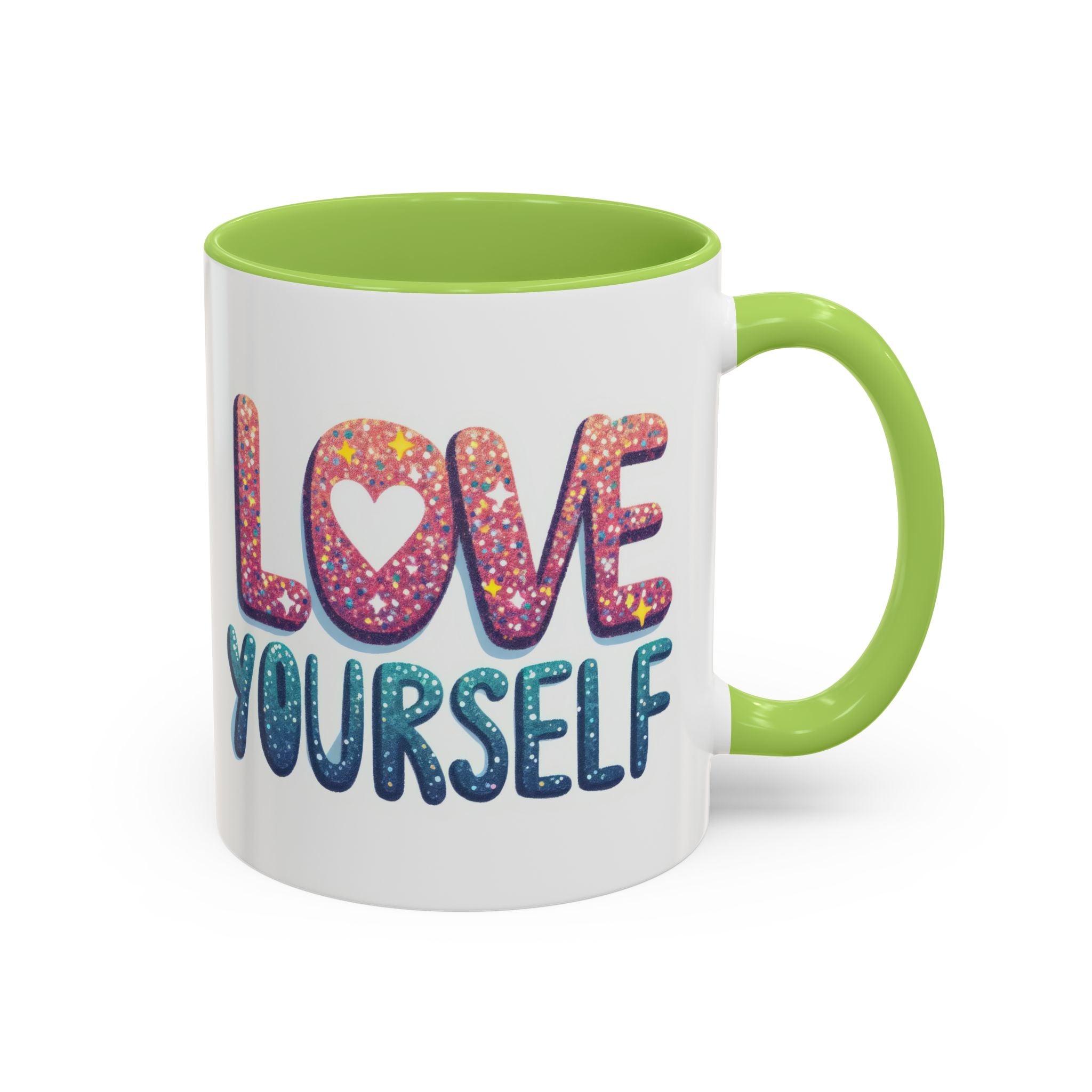 Love Yourself Accent Coffee Mug — Inspirational Self-Love Ceramic Mug (11/15oz)