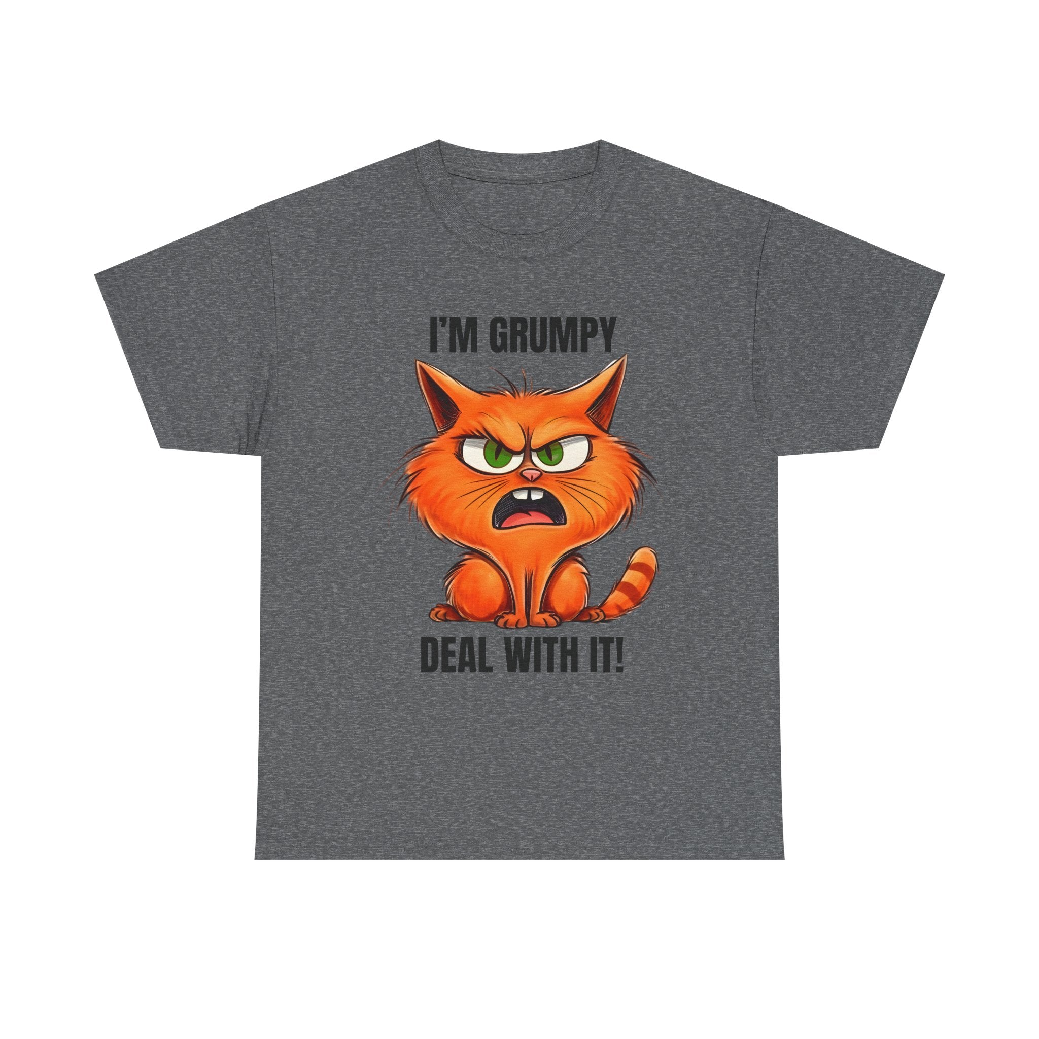 Grumpy Cat Tee: Unisex Heavy Cotton Shirt, Funny Cat Lovers Gift, Casual Wear, Birthday, Humor Apparel