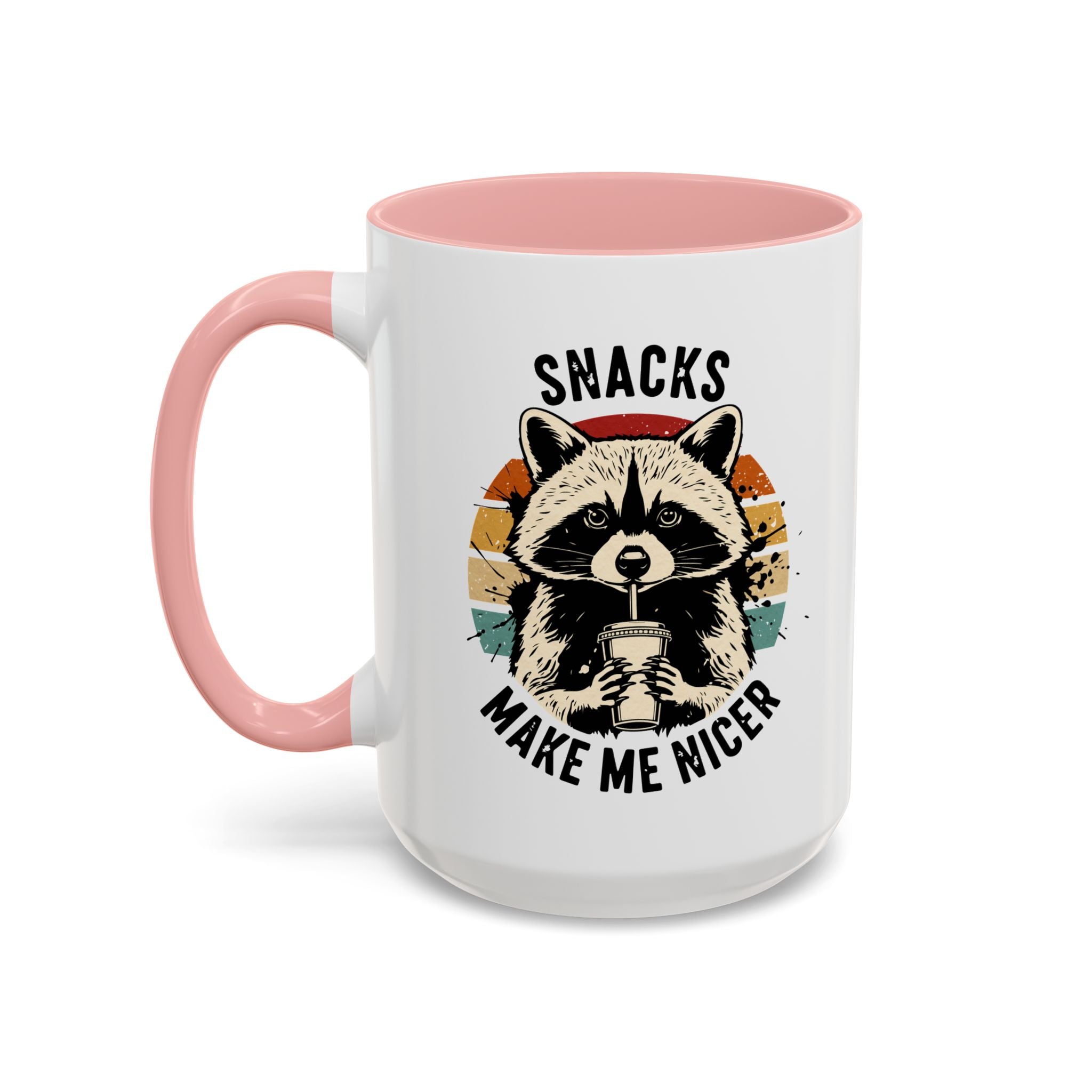 Snacks Make Me Nicer Raccoon Accent Coffee Mug (11/15oz)
