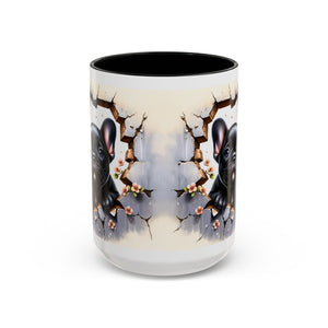 Cute French Bulldog Accent Coffee Mug, Pet Lover Gift, Dog Lover Mug, Home Office Coffee Cup, Unique Animal Print Mug