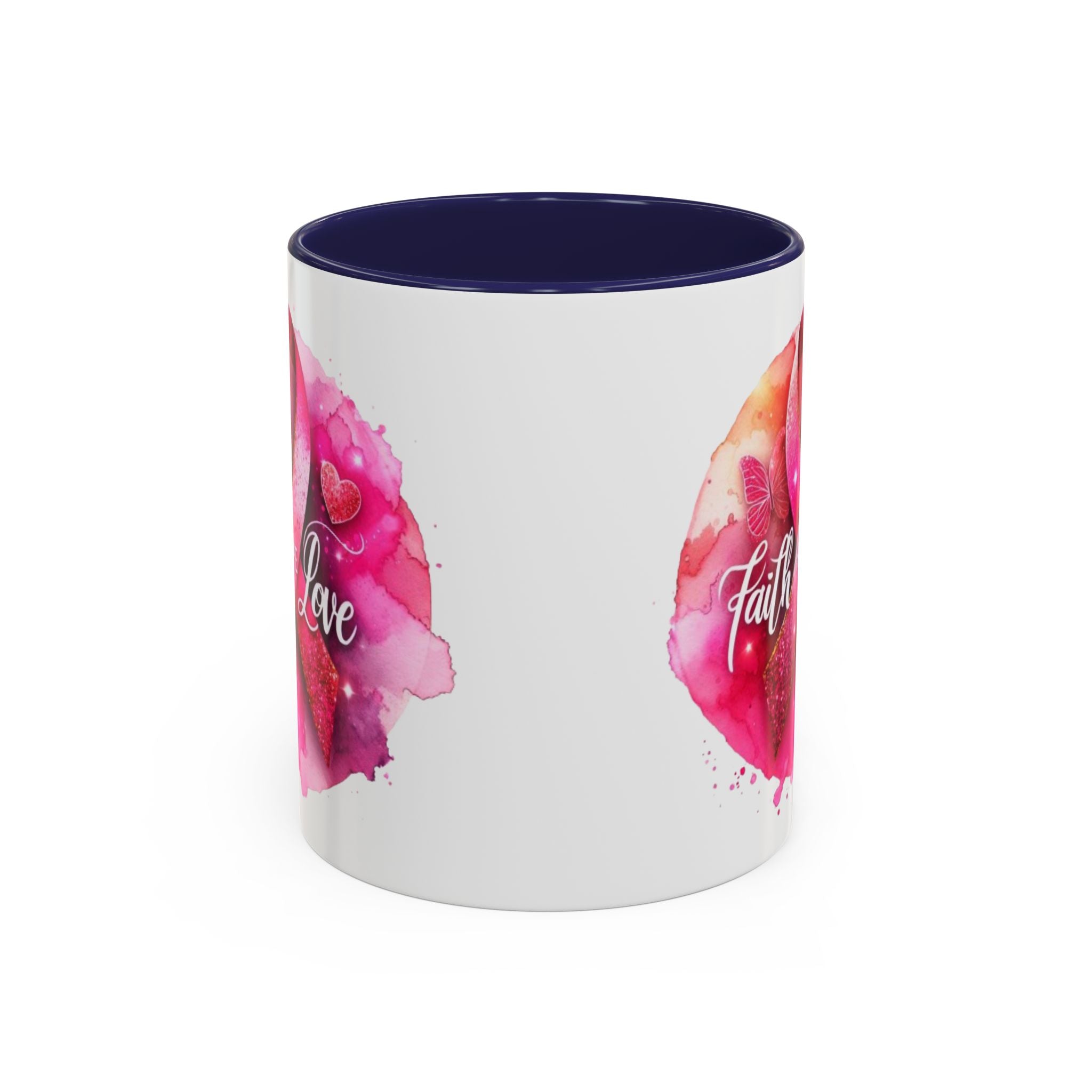 Inspirational Accent Coffee Mug with Pink Ribbon Design, Faith Hope Love Gift, Cancer Awareness Mug, Supportive Drinkware, Meaningful [...]